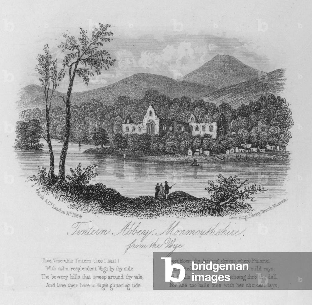 Tintern Abbey, Monmouthshire, from the Wye (engraving)