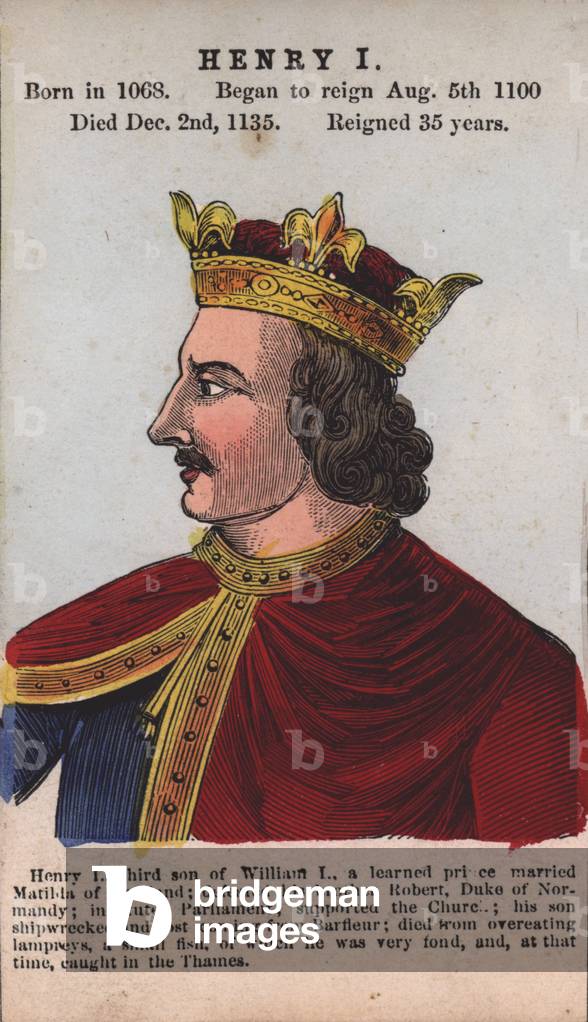King Henry I (coloured engraving)