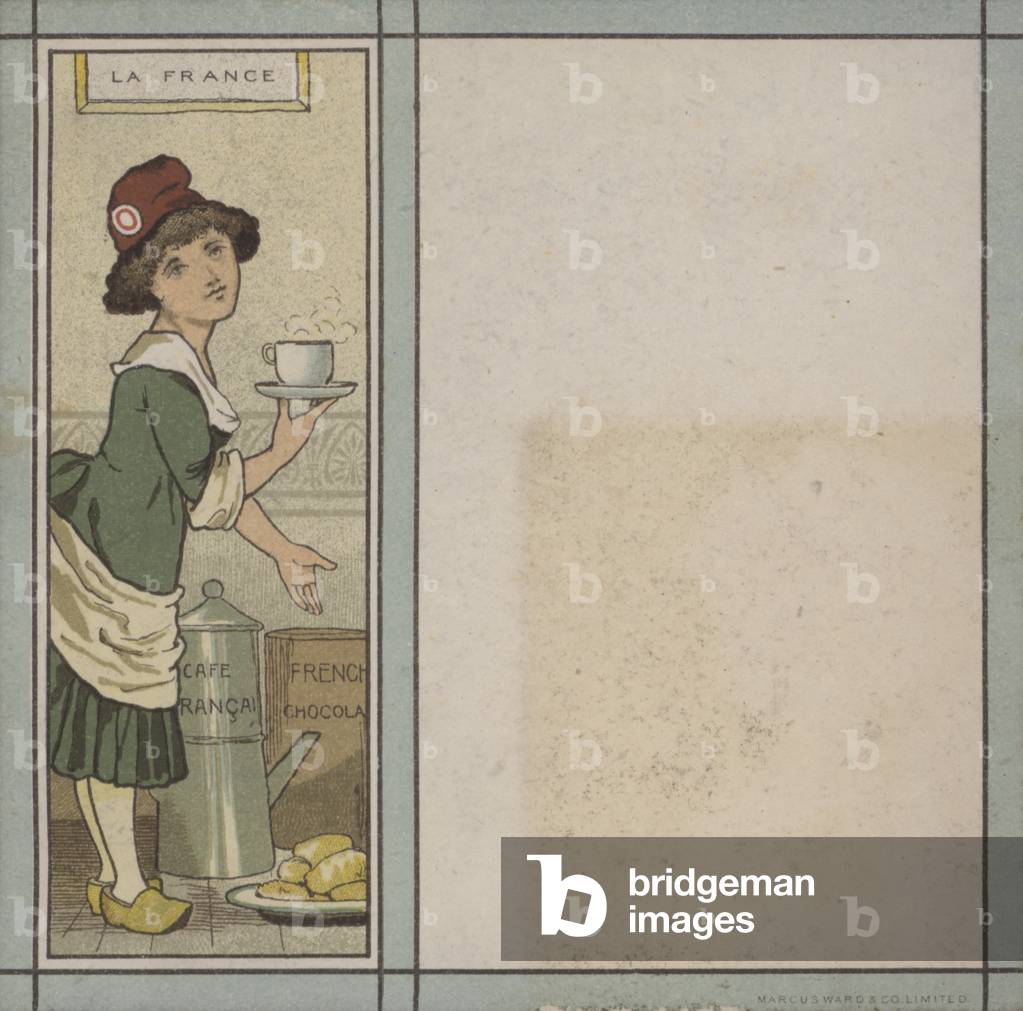 Menu illustration: France (colour litho)