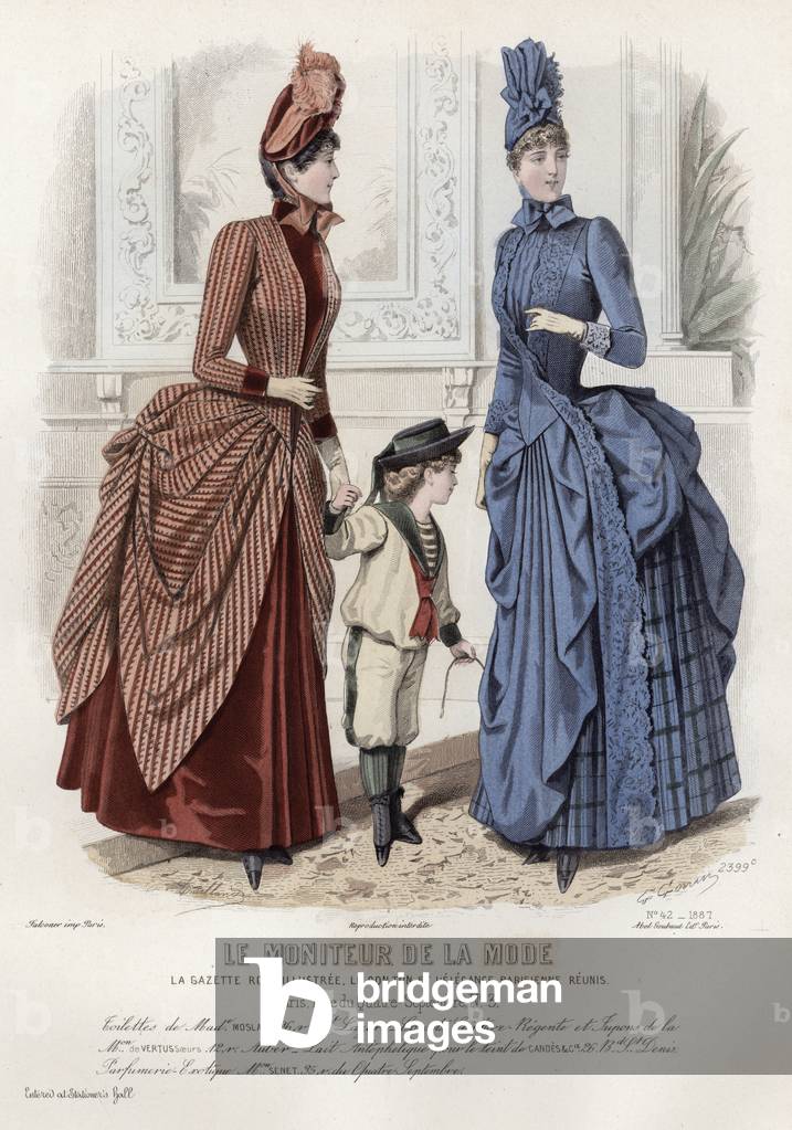French fashion plate, late 19th century (coloured engraving)