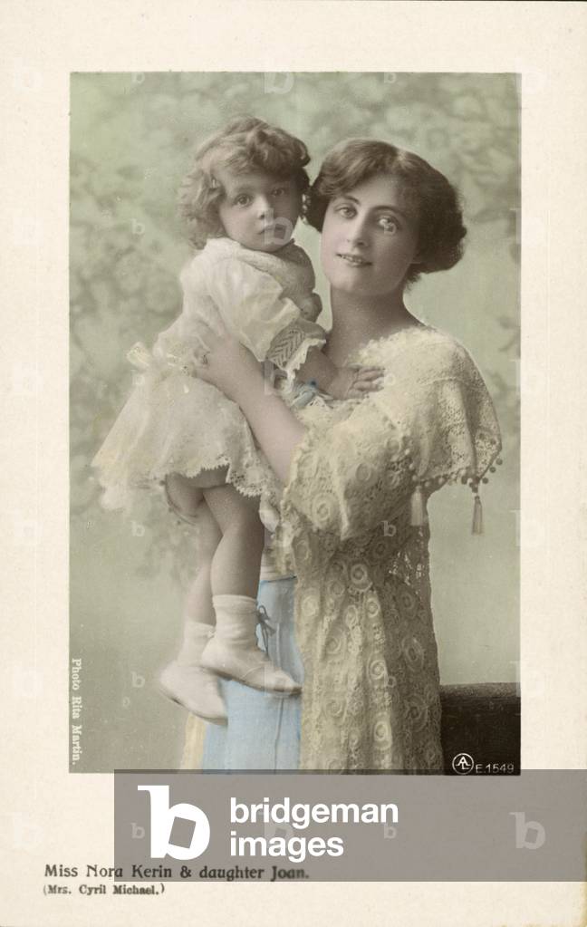 Nora Kerin, English stage actress and her daughter, Joan (coloured photo)