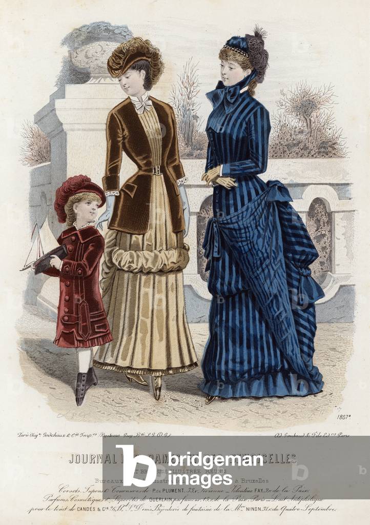 French fashion plate, late 19th century (coloured engraving)