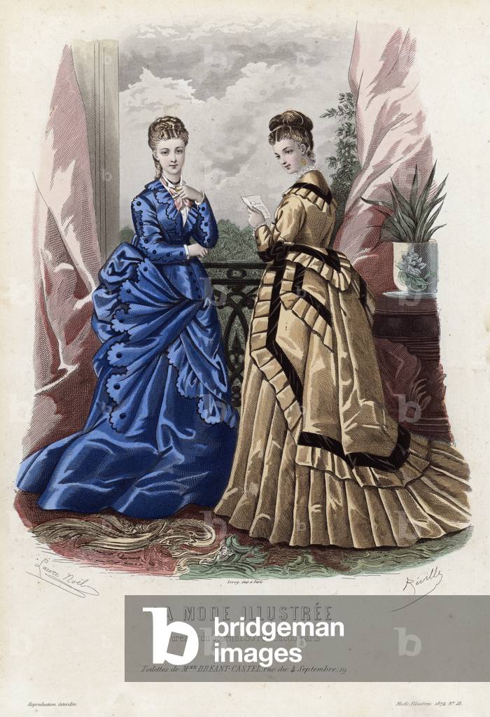 French fashion plate, late 19th century (coloured engraving)