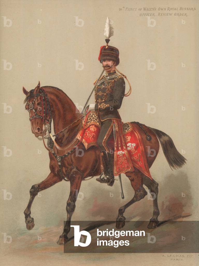 10th Prince of Wales's Own Royal Hussars, Officer, Review Order (chromolitho)