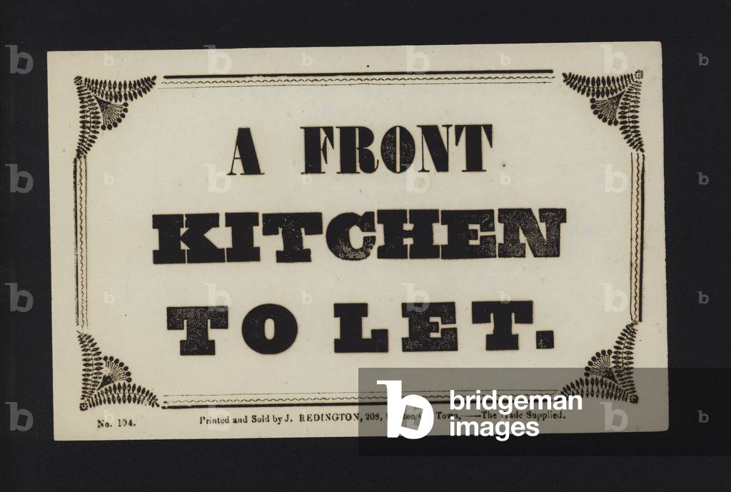 Advertisement: A front kitchen to let (type)