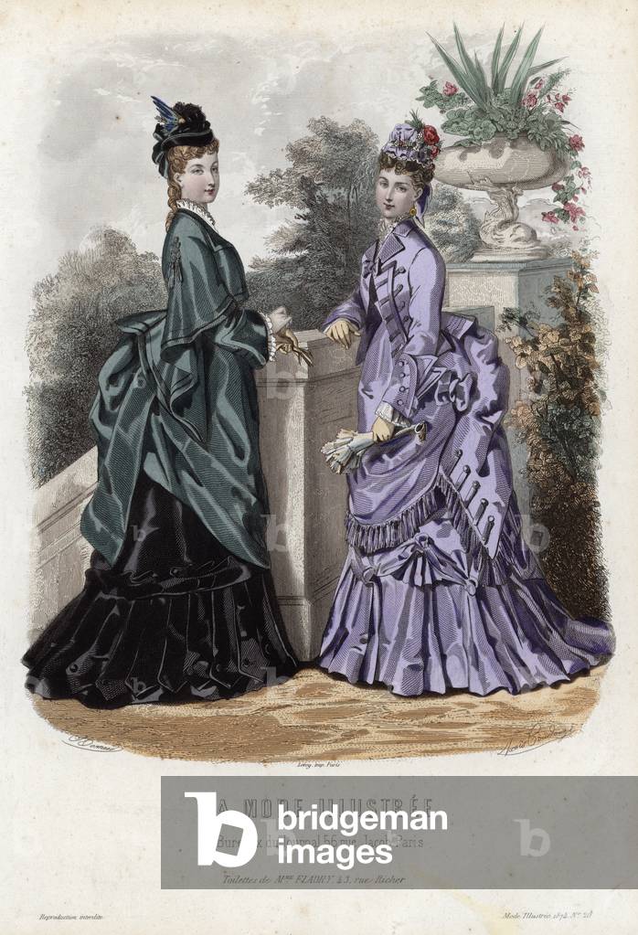French fashion plate, late 19th century (coloured engraving)