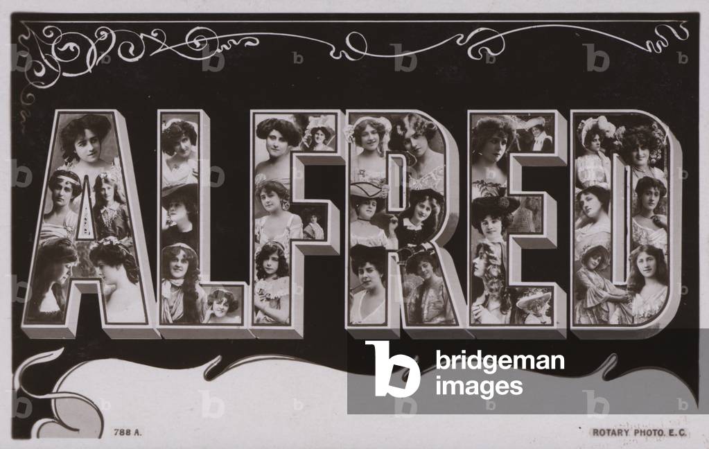 ALFRED, with surreal lettering (b/w photo)