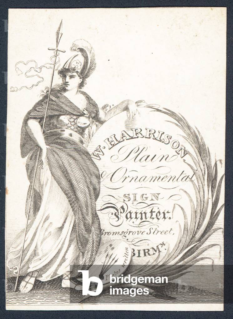 W Harrison, plain and ornamental sign painter, trade card (engraving)