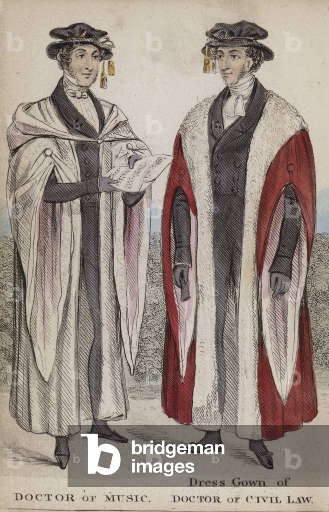 Doctor of Music, Dress Gown of Doctor of Civil Law (coloured engraving)