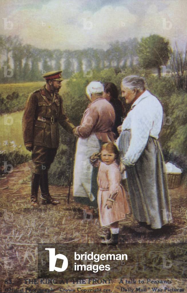 King George V talking to French peasants during WW1 (photo)