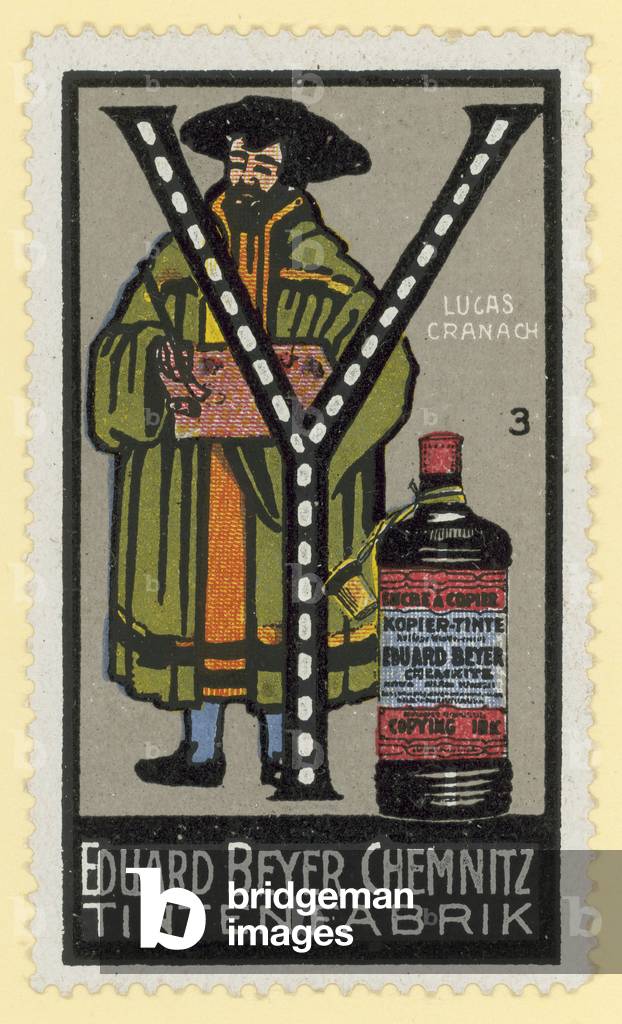 Lucas Cranach the Elder, German artist (colour litho)