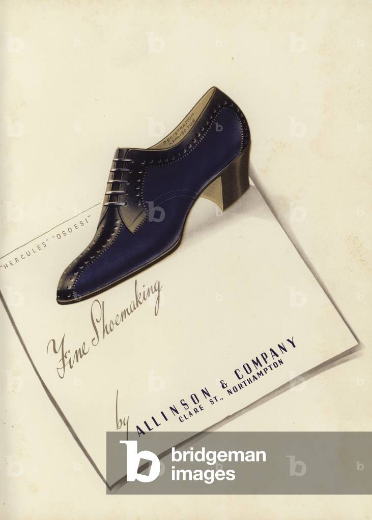 Women's shoe advertisement, 1930s (colour litho)