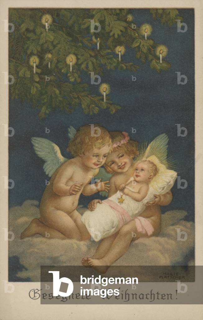 Christmas card (colour litho)