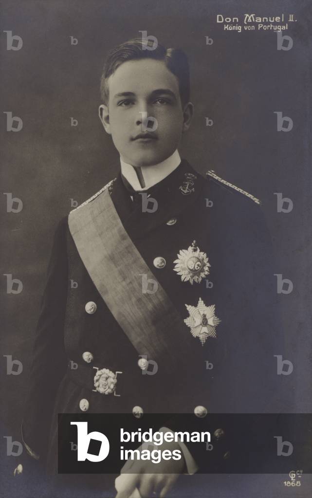 Don Manuel II of Portugal (b/w photo)