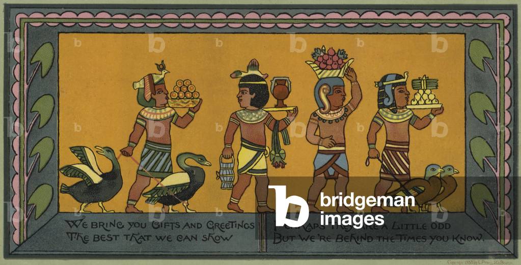 Egyptian themed Christmas card (colour litho)