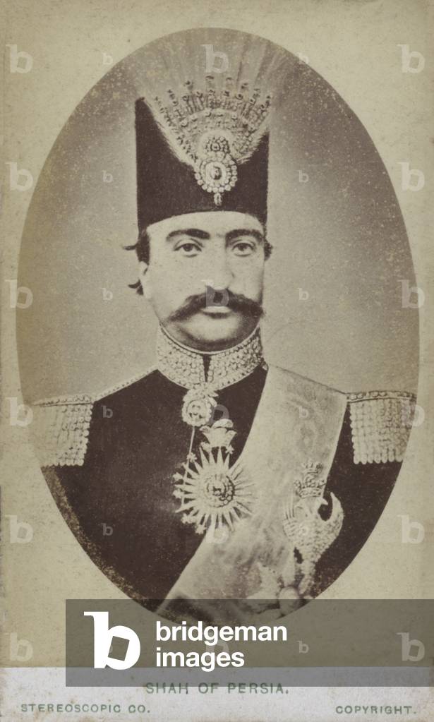 Naser al-Din Shah Qajar, King of Persia (b/w photo)