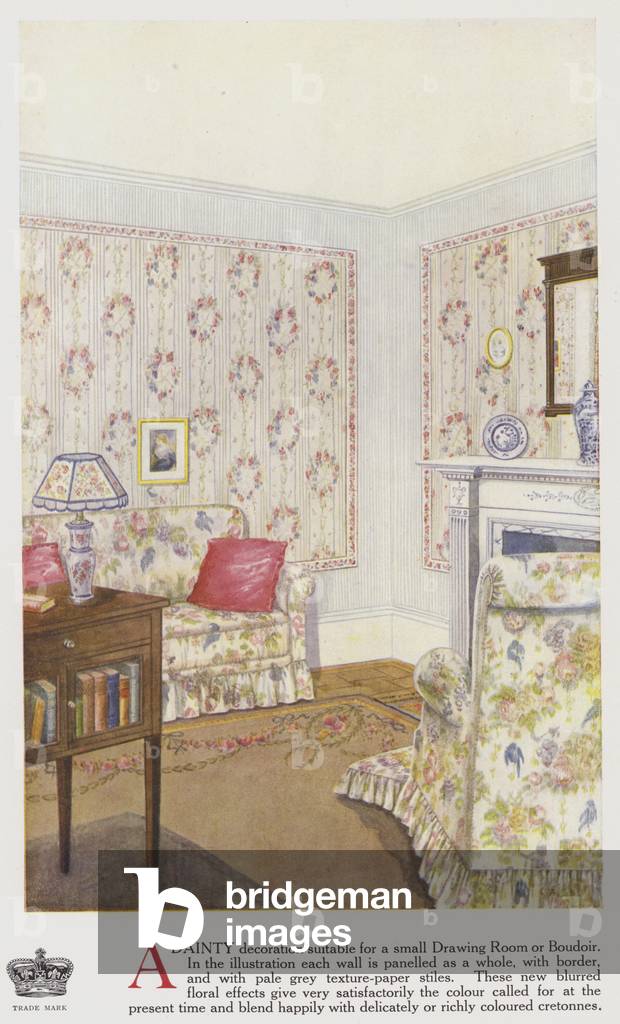 Small drawing room or boudoir (colour litho)