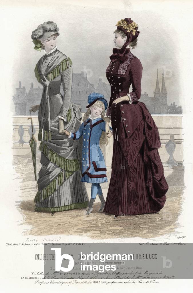 French fashion plate, late 19th century (coloured engraving)