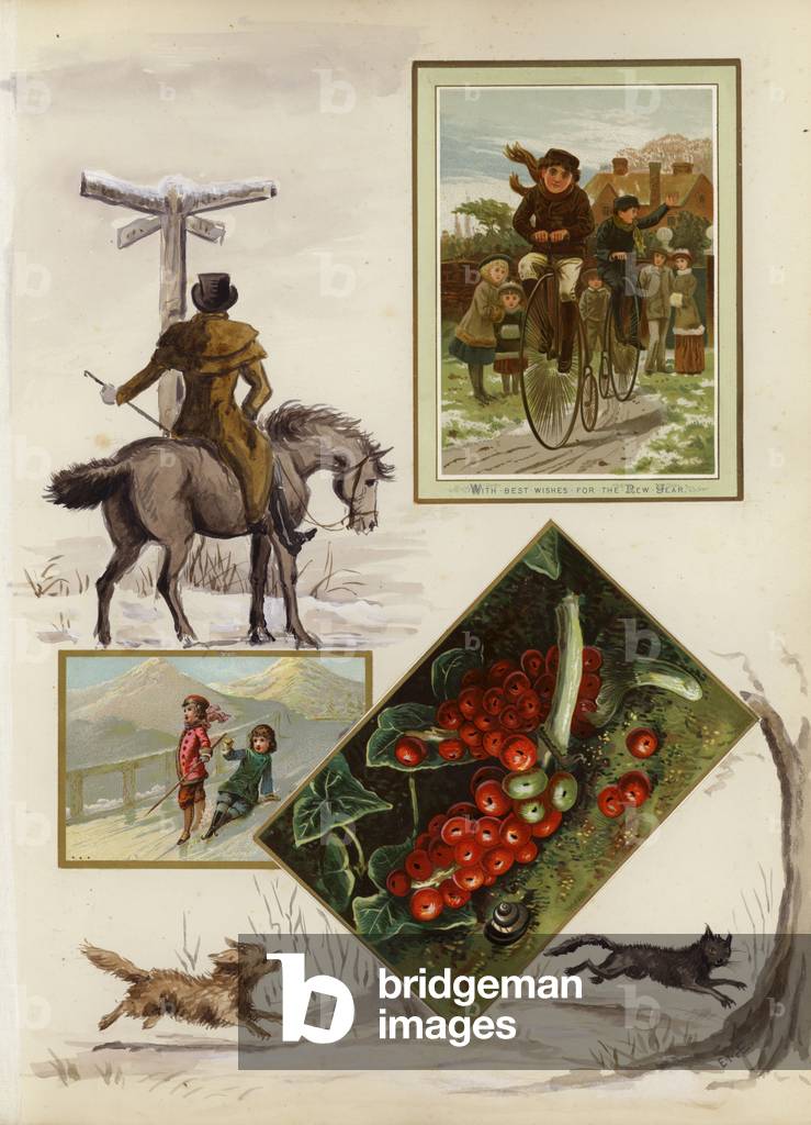 Page from late Victorian scrapbook (multimedia)