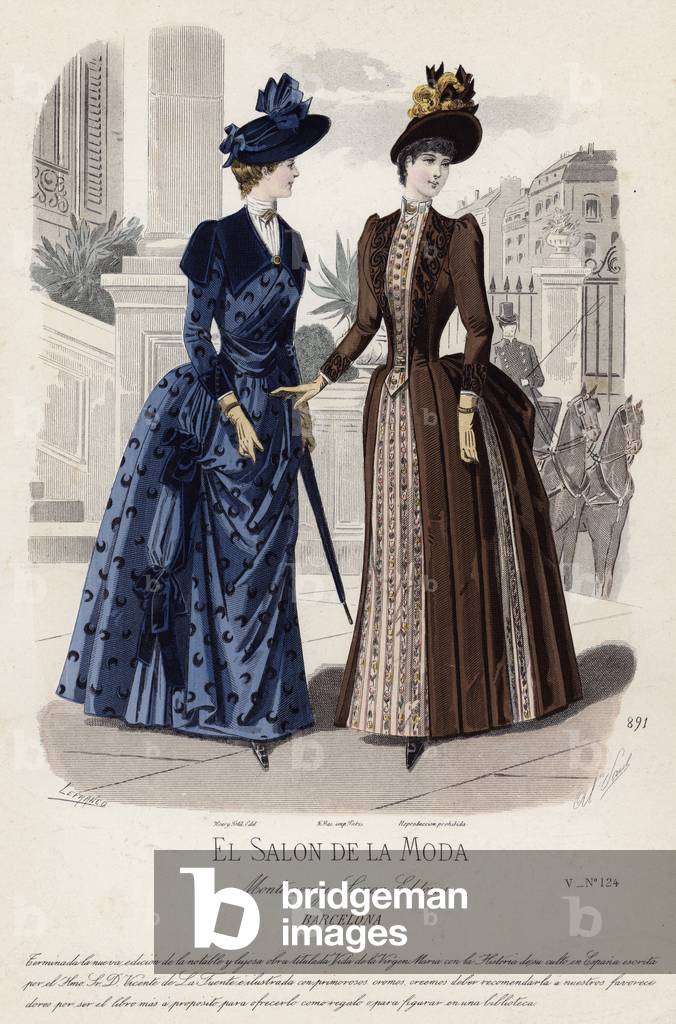 French fashion plate, late 19th century (coloured engraving)
