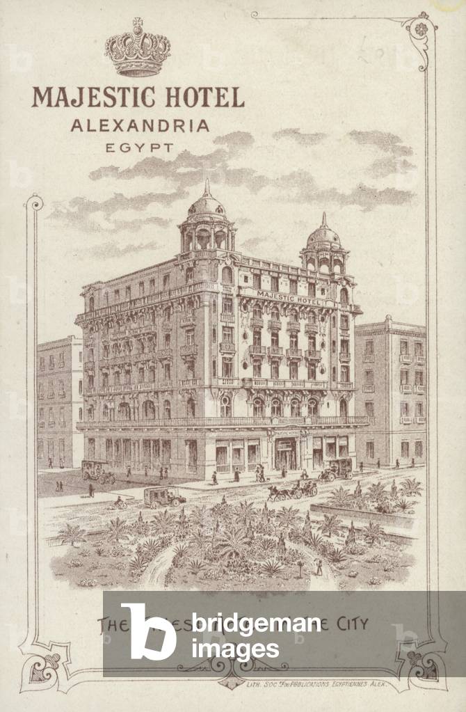 Advertisement for the Majestic Hotel, Alexandria, Egypt (litho)