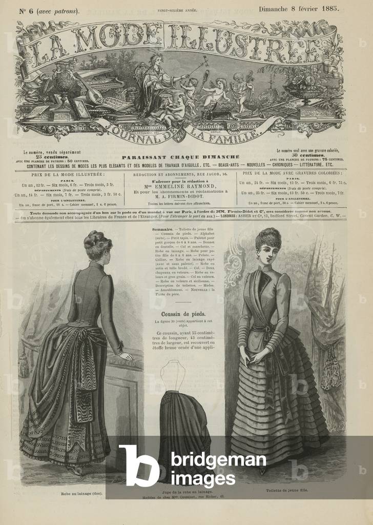 Page from La Mode Illustree, 1885 (engraving)