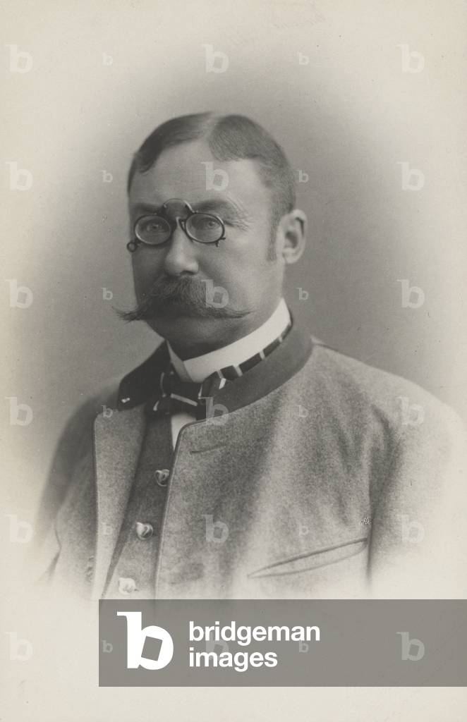 Man, presumably German or Austrian, with a fine moustache and weating a pince-nez (b/w photo)