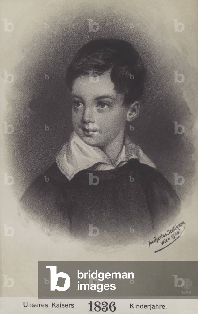 Emperor Franz Joseph I of Austria as a young boy in 1836 (litho)
