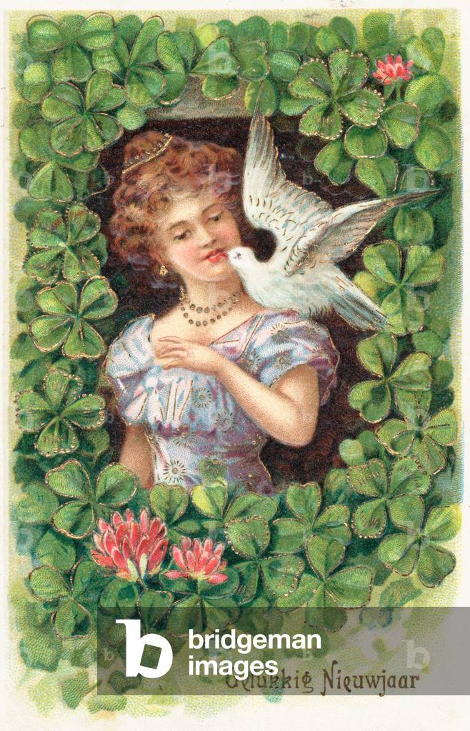 Dutch New Year's card (colour litho)