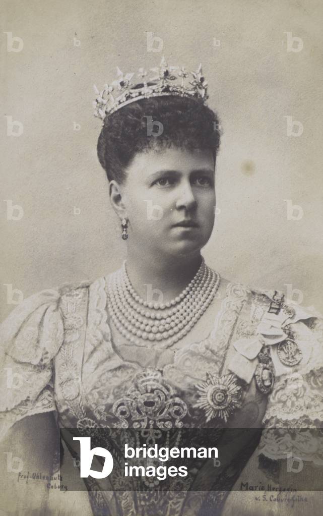 Grand Duchess Maria Alexandrovna of Russia, Duchess of Edinburgh, daughter of Tsar Alexander II of Russia (b/w photo)