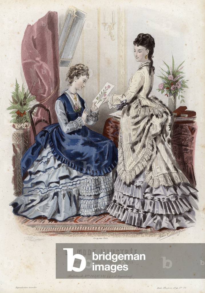 French fashion plate, late 19th century (coloured engraving)