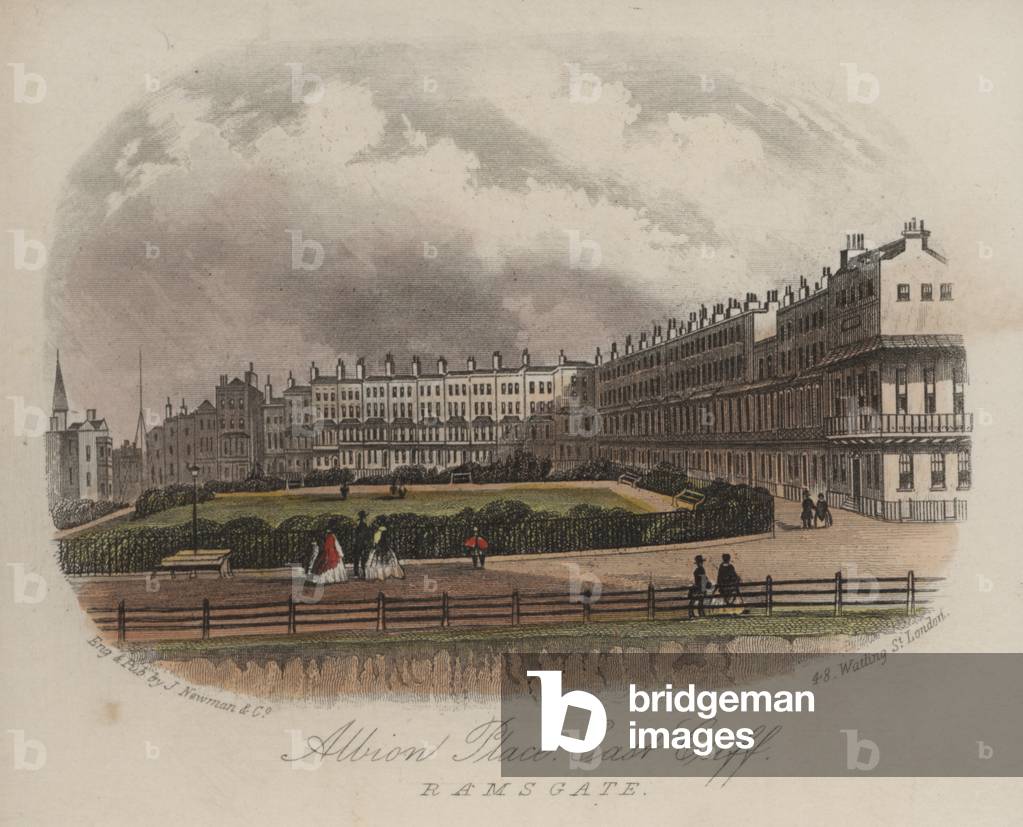 Albion Place, East Cliff, Ramsgate, Kent (coloured engraving)