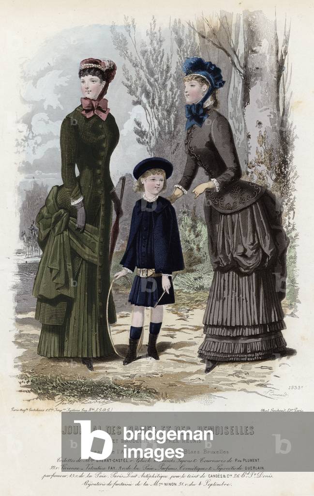 French fashion plate, late 19th century (coloured engraving)