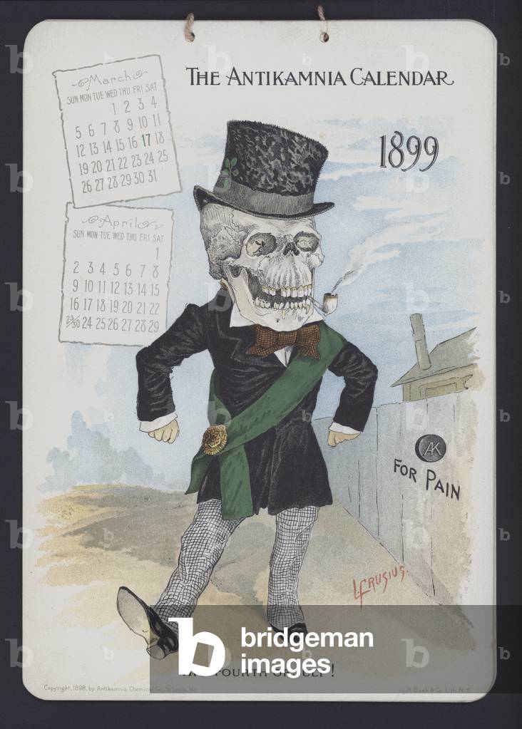 Illustration for Antikamnia Calendar, 1899 (colour litho)