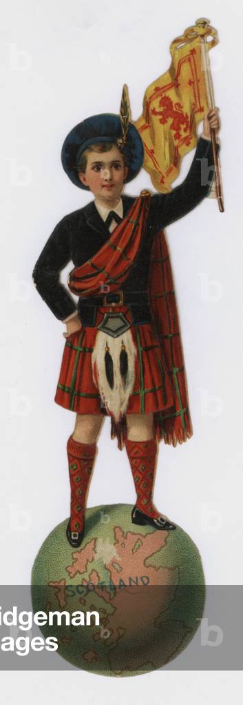 Man in Highland dress representing Scotland (chromolitho)