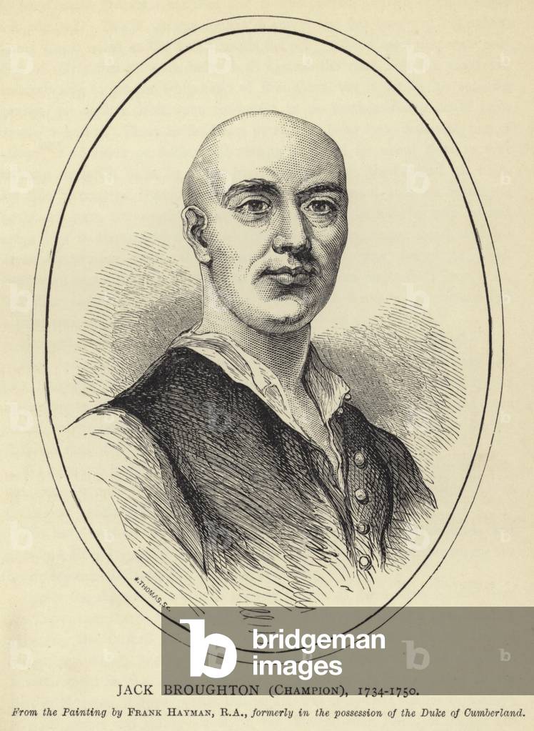 Jack Broughton, Champion, 1734-1750, From the Painting by Frank Hayman, RA, formerly in the possession of the Duke of Cumberland (engraving)