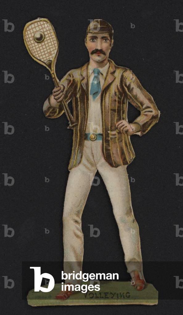 Volleying, tennis (chromolitho)