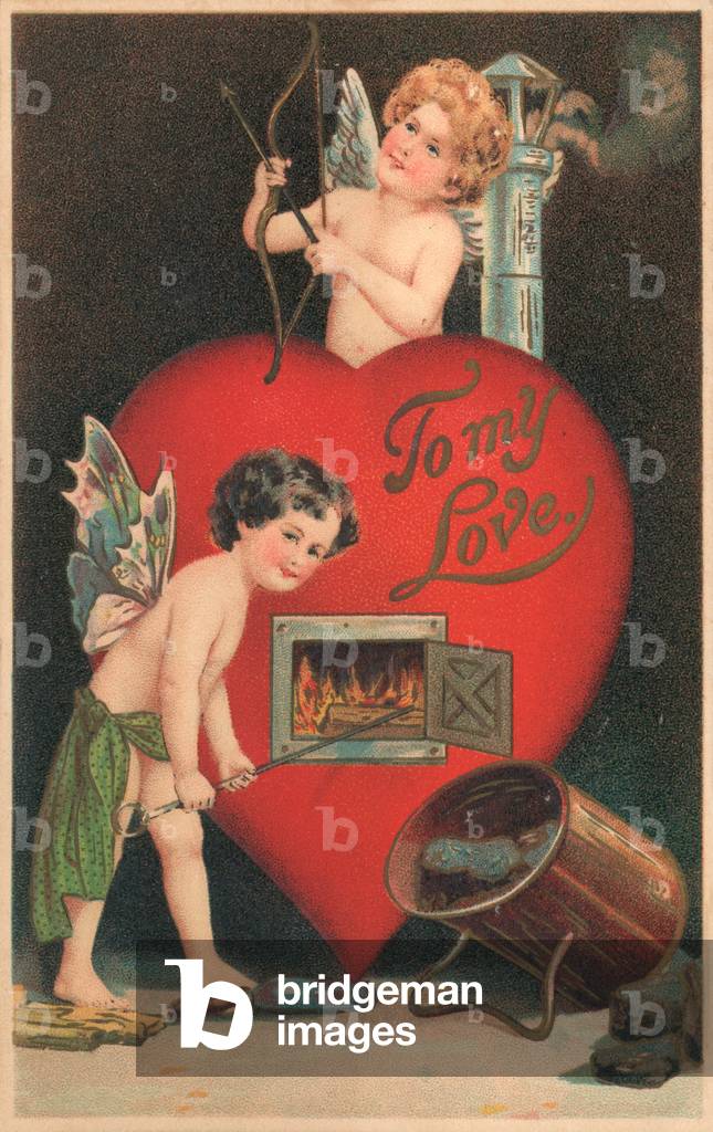 Valentine's Day card (colour litho)