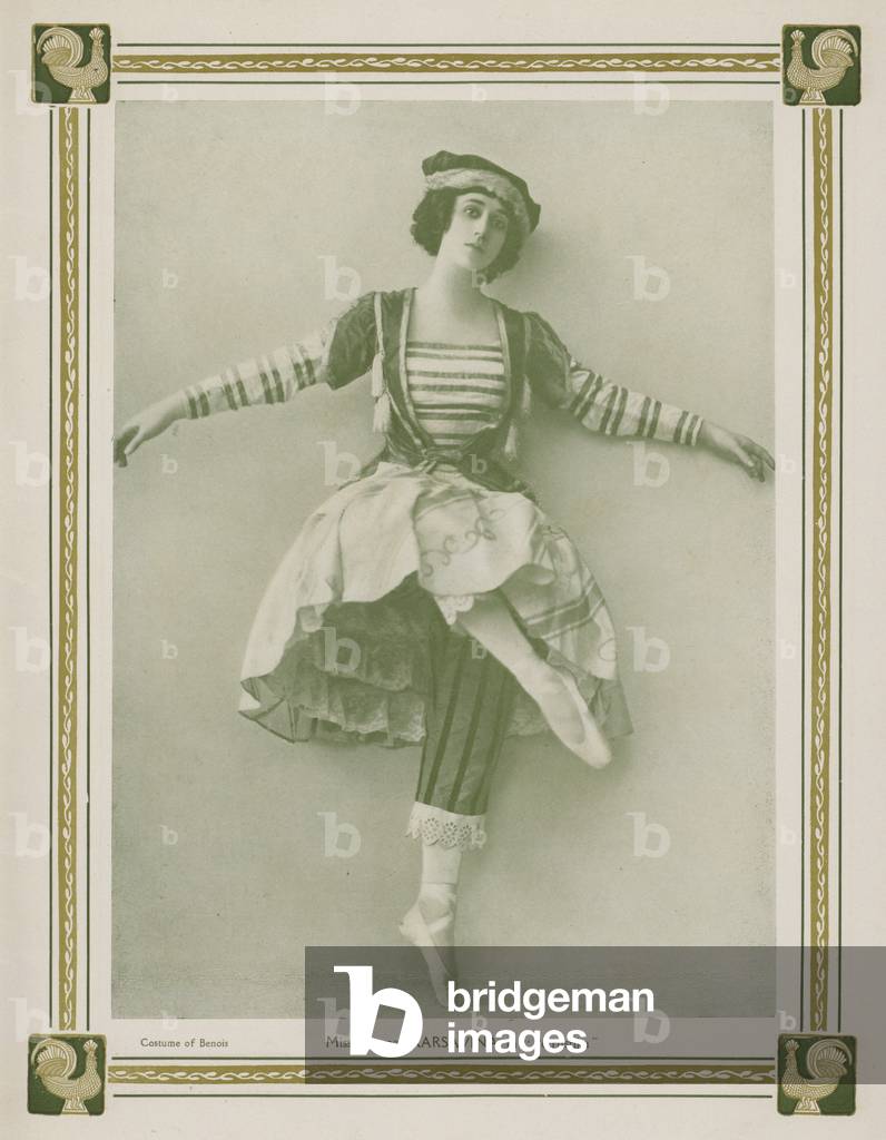 Tamara Karsavina, Russian prima ballerina, in a Ballets Russes production of Igor Stravinsky's ballet Petrushka (b/w photo)