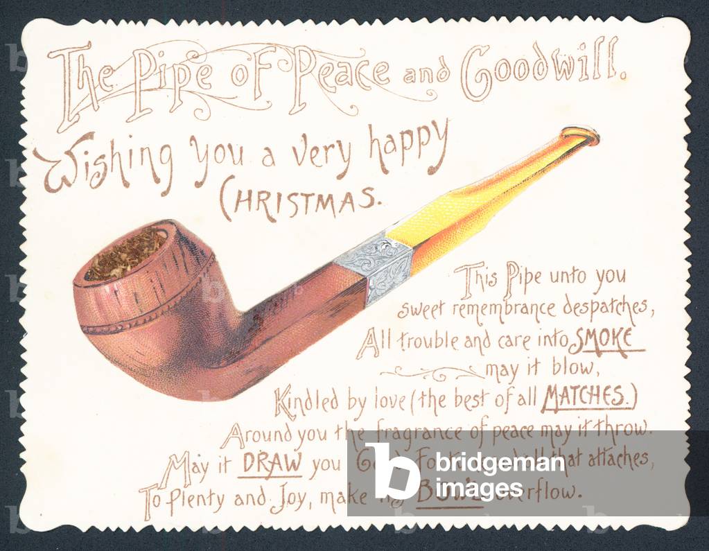 The Pipe of Peace and Goodwill, Christmas Card (chromolitho)