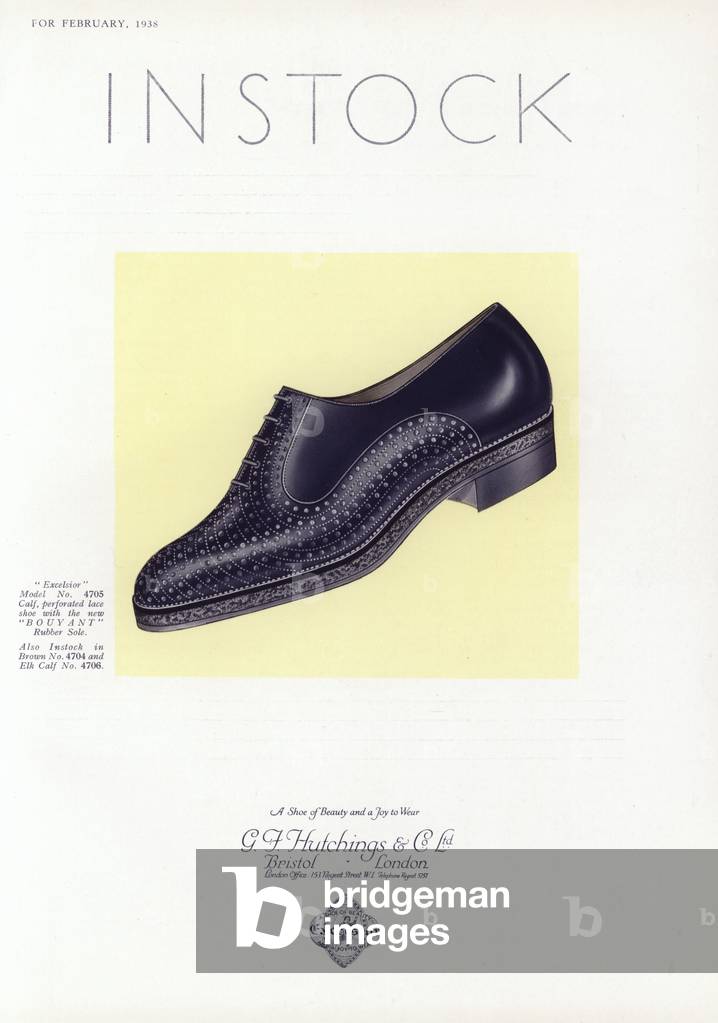 Women's shoe advertisement, 1930s (colour litho)