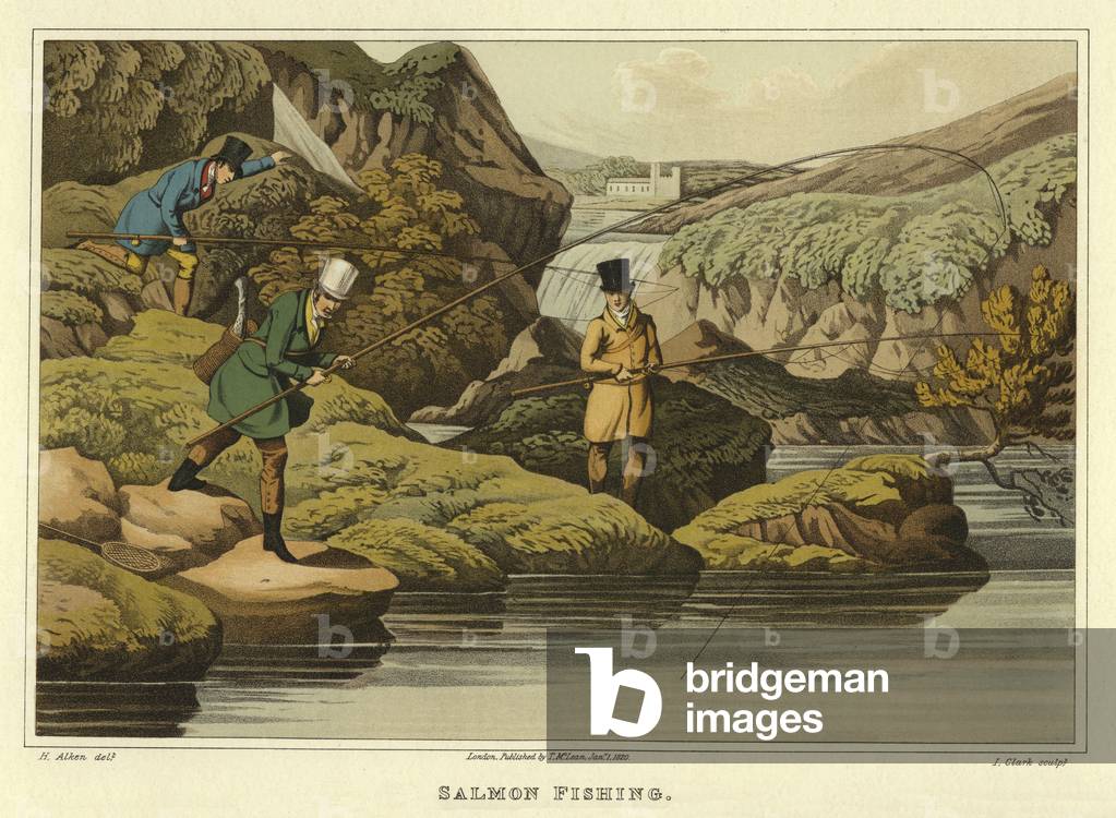 Salmon Fishing (chromolitho)