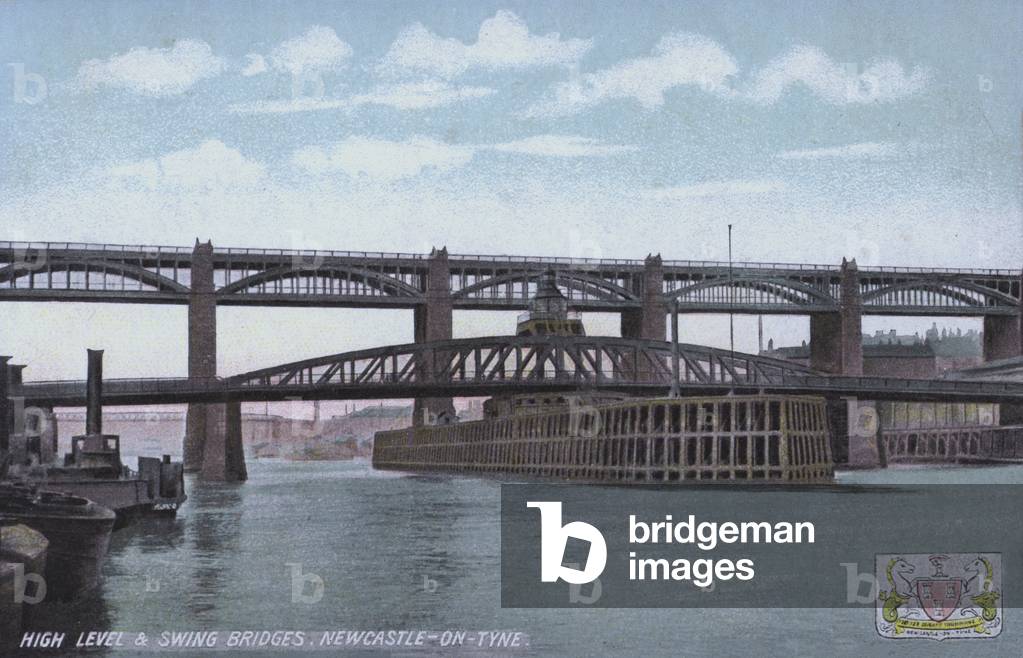 High Level and Swing Bridges, Newcastle-On-Tyne (photo)