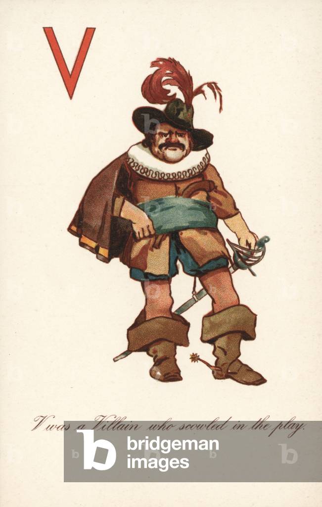 V, Villain (colour litho)