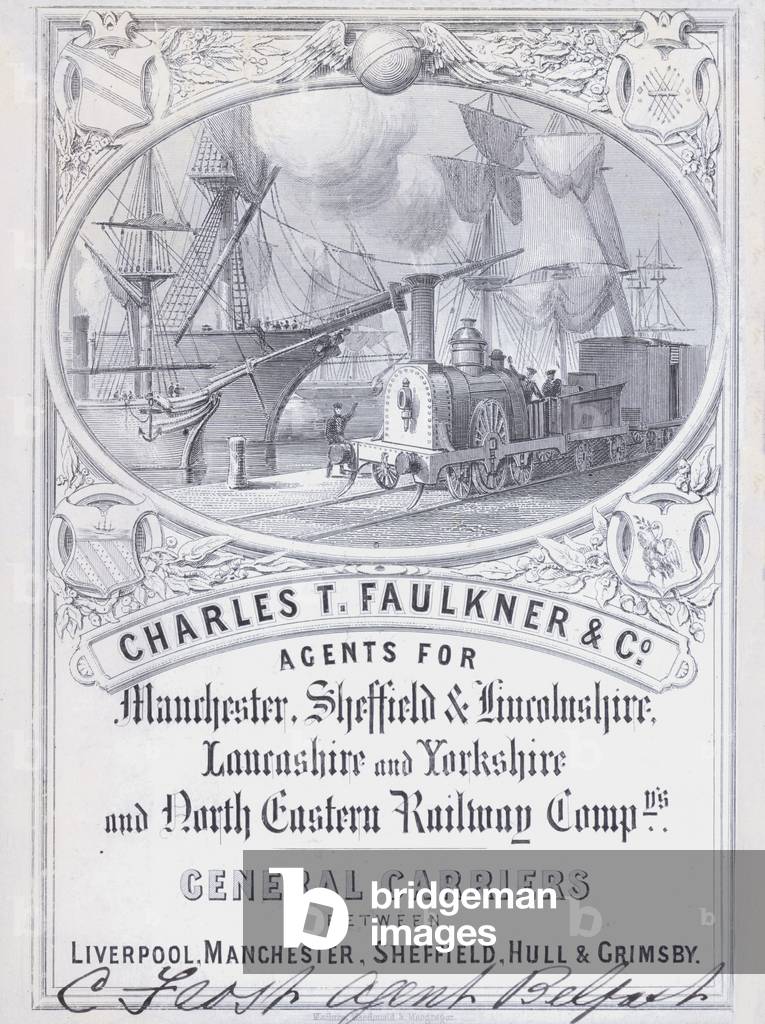 Advertisement for Charles T Faulkner and Company, agents for railway companies (litho)