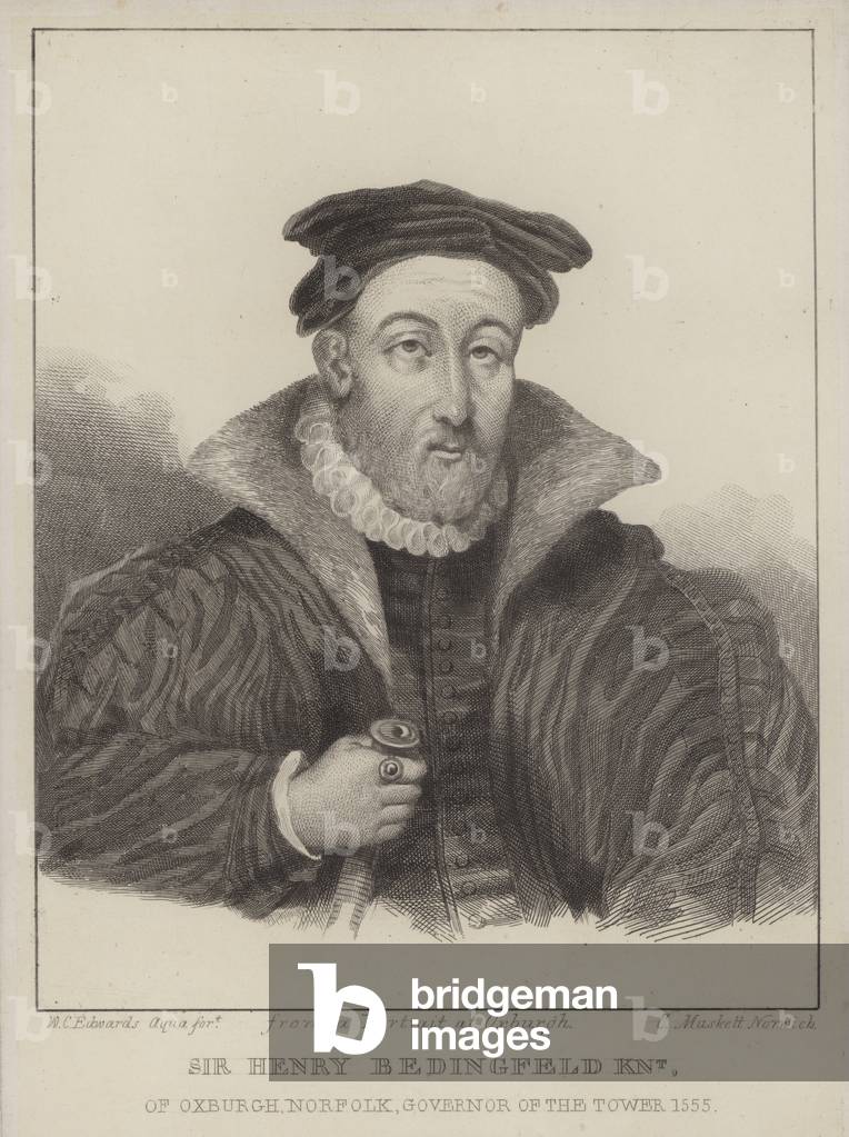 Sir Henry Bedingfeld, Lieutenant of the Tower of London (engraving)