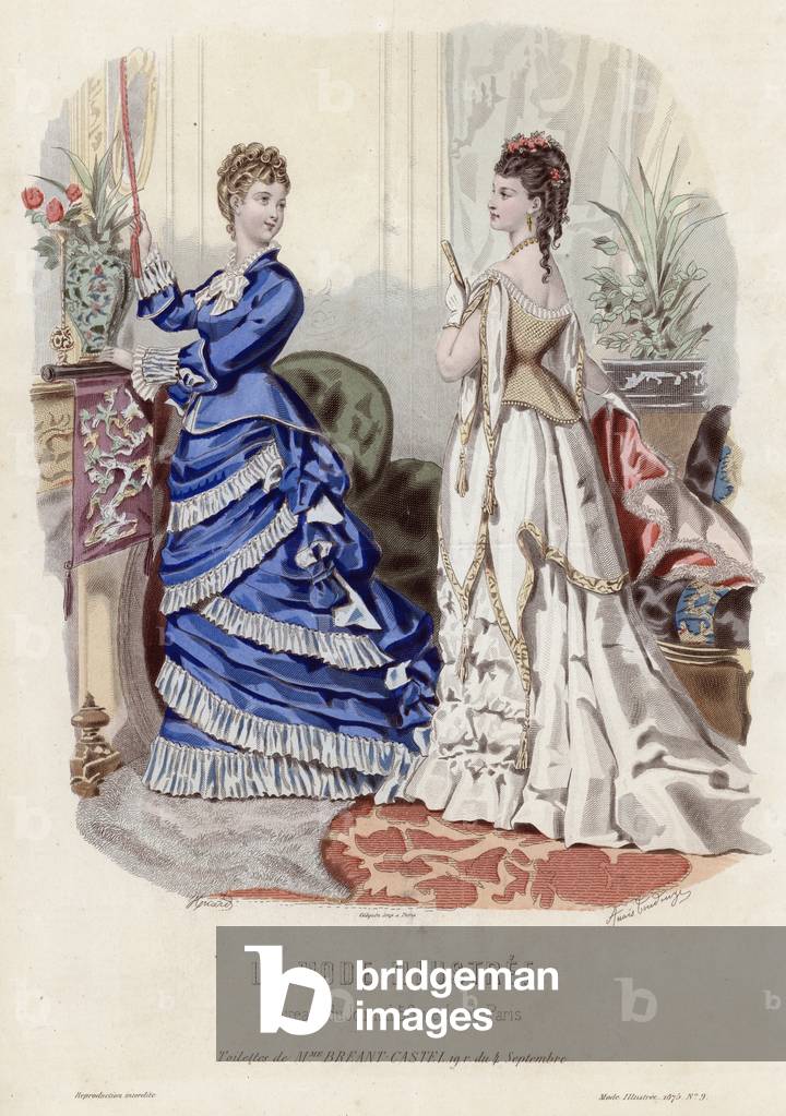 French fashion plate, late 19th century (coloured engraving)