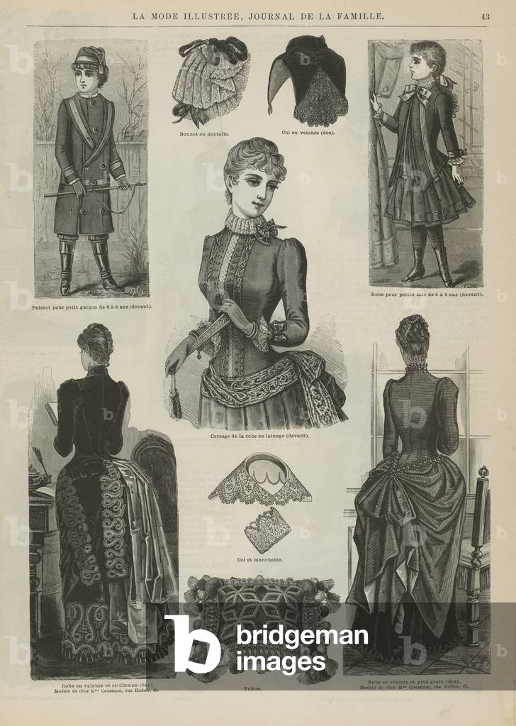 Page from La Mode Illustree, 1885 (engraving)