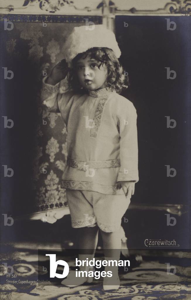 Alexei Nikolaevich, Tsarevich of Russia, son of Tsar Nicholas II and Tsarina Alexandra Feodorovna (b/w photo)