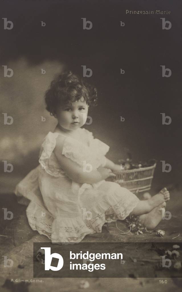Grand Duchess Maria Kirillovna of Russia as a young child. (b/w photo)